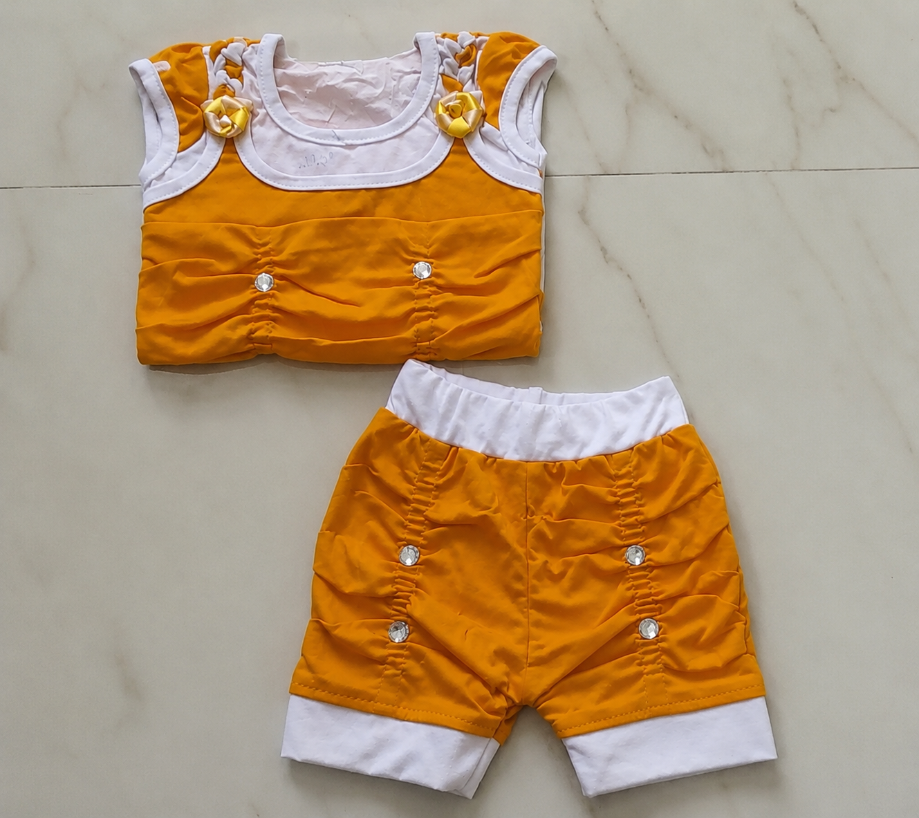 Baby Girls Mustard Yellow Top & Shorts Set
